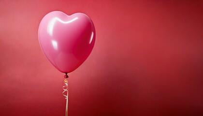 pink balloon on red background for valentine s day banner