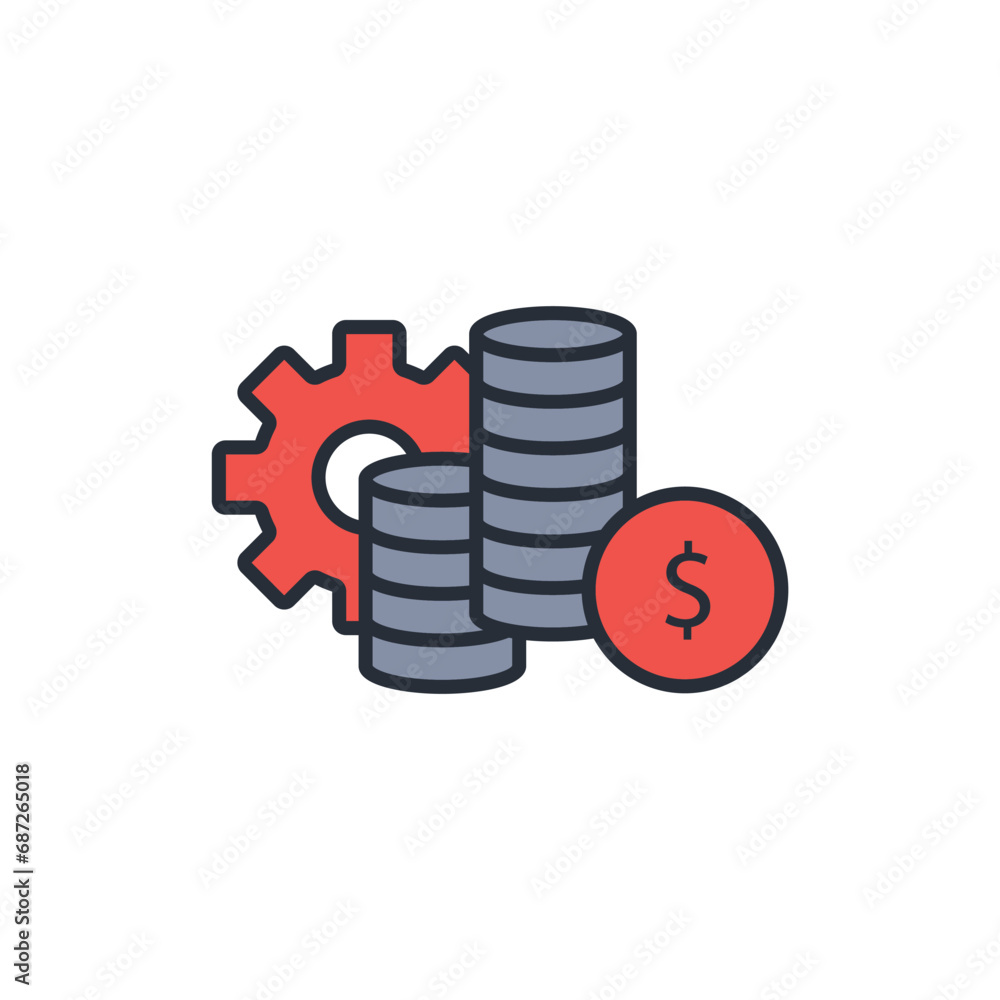 Poster cost icon. vector.editable stroke.linear style sign for use web design,logo.symbol illustration.