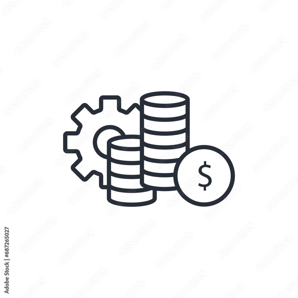Poster cost icon. vector.editable stroke.linear style sign for use web design,logo.symbol illustration.