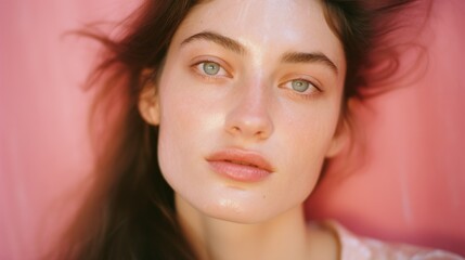 Close-up photo of young woman with natural and smooth skin
