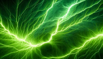 green lightning abstract plasma background - obrazy, fototapety, plakaty