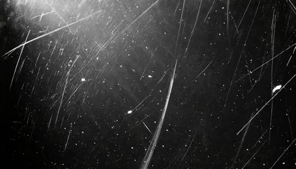 Fotobehang white dust and scratches on a black background the texture of dirt on the glass © Alicia