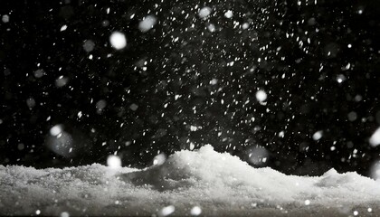 real falling snow on a black background for use as a layer in your project add as lighten layer in photoshop to add falling snow to any image adjust opacity to taste - obrazy, fototapety, plakaty