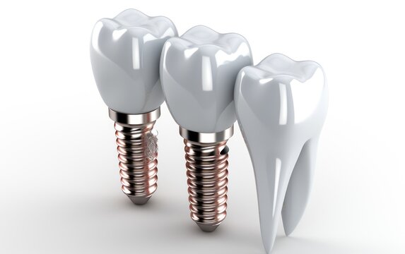 white Tooth Implant. White Background