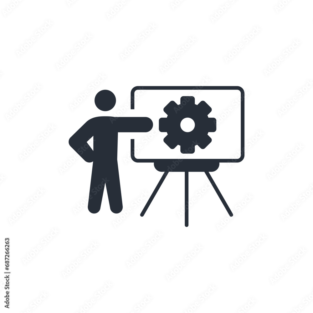 Poster operations manager icon. vector.editable stroke.linear style sign for use web design,logo.symbol ill
