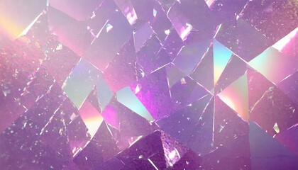 holographic background with glass shards rainbow reflexes in pink and purple color abstract trendy...