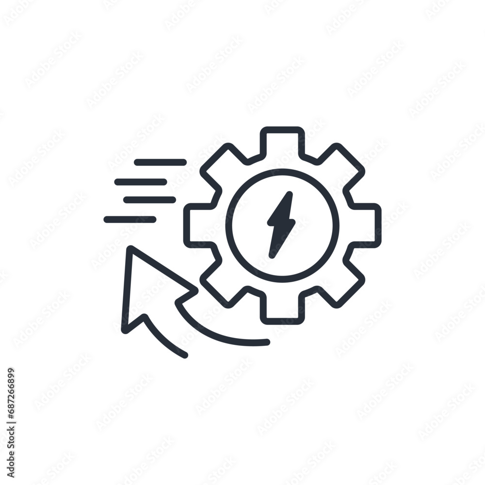 Poster production efficiency icon. vector.editable stroke.linear style sign for use web design,logo.symbol 