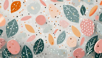 terrazzo background in cute pastel pattern