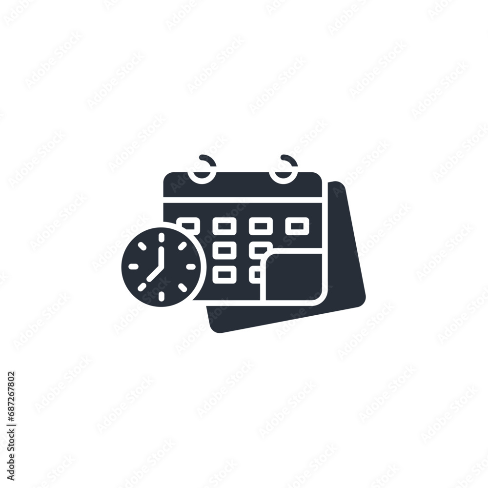 Poster scheduling icon. vector.editable stroke.linear style sign for use web design,logo.symbol illustratio