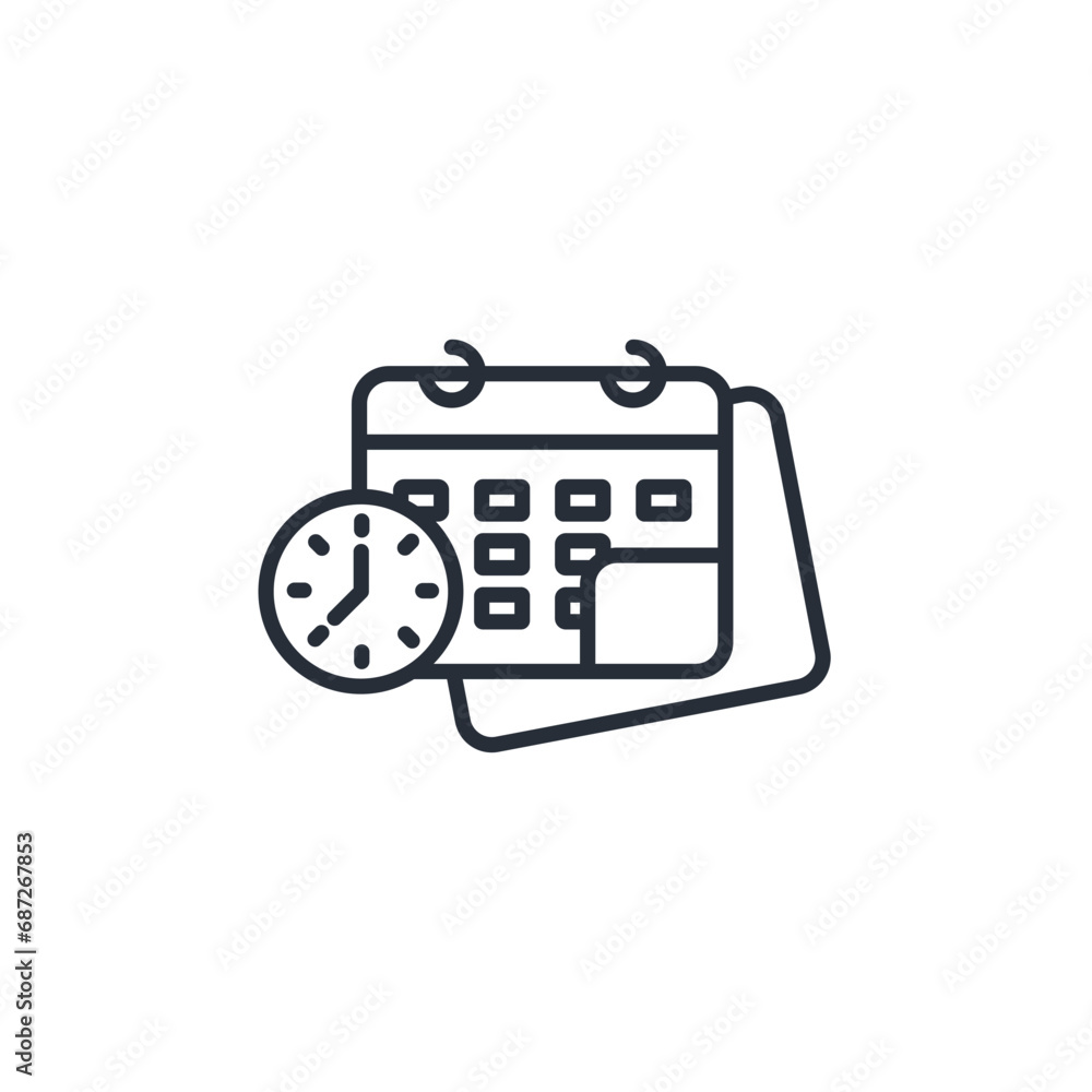 Poster scheduling icon. vector.editable stroke.linear style sign for use web design,logo.symbol illustratio