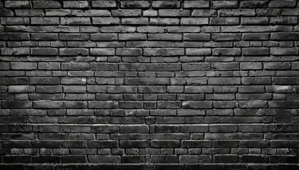 black brick wall as background or wallpaper or texture