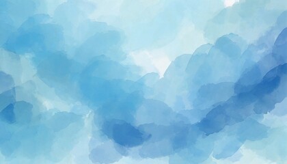 cute blue pastel watercolor background illustration generative ai variation 2