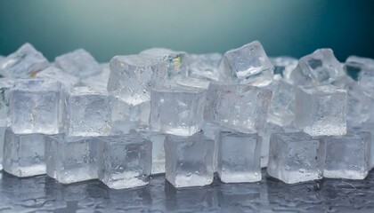 closeup ice cubes background with freeze or cool drink concepts generative ai images