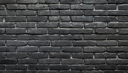 black brick wall as background or wallpaper or texture