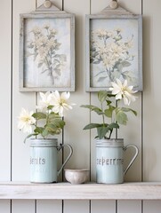 Charming Cursive Quotes: Shabby Chic Distressed Wood Signs in Soft Blues and Creams for Country Kitchen Wall Art