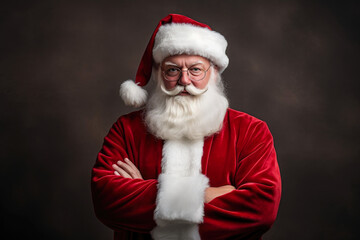 Santa Claus Expressing Doubt, Plain Background