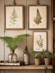 Vintage Botanical Prints: Elegant Ferns, Flowers, and Fungi 