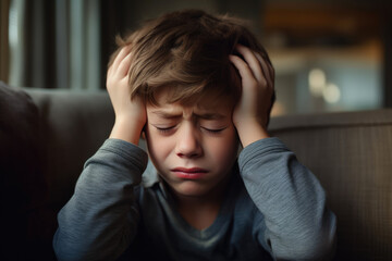 Sensory Overload: Autistic Child Coping - obrazy, fototapety, plakaty