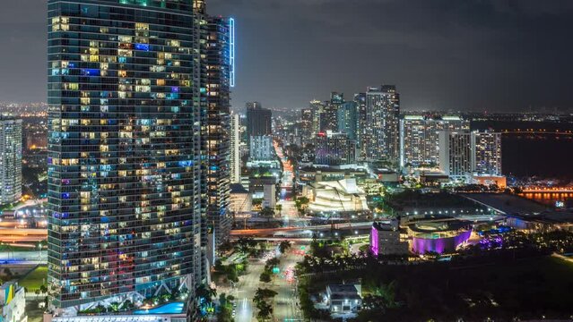 Miami by Night - Time Lapse
