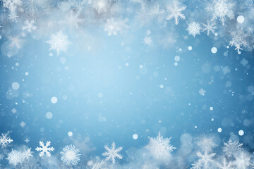 Naklejka na ściany i meble Glistening Snowflakes in Blue Hues
