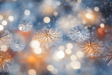 Fototapeta na wymiar Glimmering Snowflake Magic for Christmas