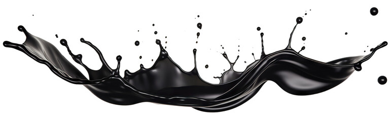 Black oil splash cut out - obrazy, fototapety, plakaty