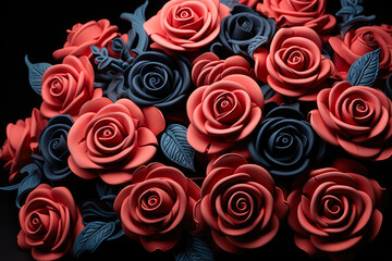 Romantic Roses Dancing on Black