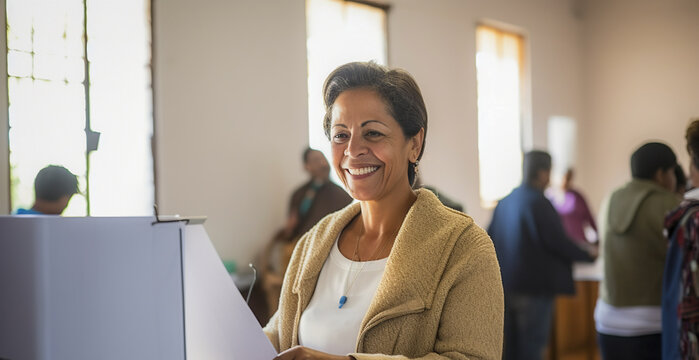 Votante en una casilla electoral votando por el pr&oacute;ximo presidente.
