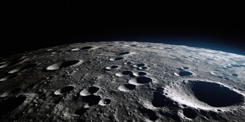 Lunar Majesty - View of the Moon from Space Captured in Celestial Photograph - Cosmic Beauty & Astronomical Grandeur