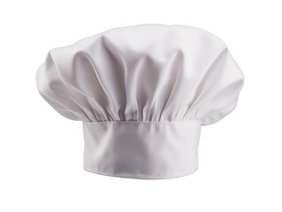 The Cook hat is isolated on a transparent background. The chef's hat is cut out. White chef hat. 