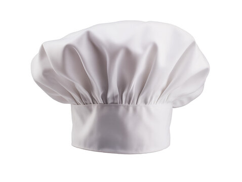 The Cook Hat Is Isolated On A Transparent Background. The Chef's Hat Is Cut Out. White Chef Hat. 