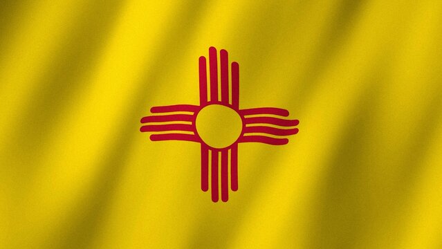 New Mexico flag waving in the wind. Flag of New Mexico images
