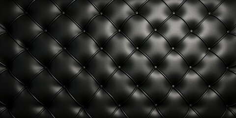 Opulent Elegance - Black Leather Capitone Texture - Luxurious Background & Touch of Sophistication