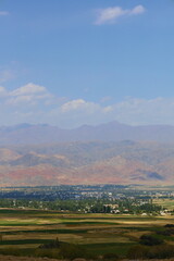 Fototapeta na wymiar Kochkor valley view in Tian Shan mountains, Kyrgyzstan