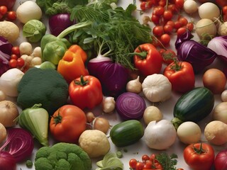 Vegetables for layout isolated on white background.