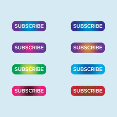 Vector collection of subscribe buttons icons.Gradient color  subscribe  icons
