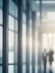 Business themed blurred background. AI generated illustration