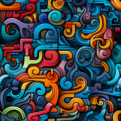 Maya Aztec Seamless tile pattern tribal AI art