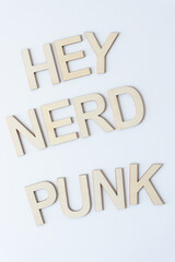 ironical message: hey nerd punk