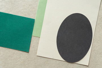 background with paper oval on plain paper sheets