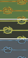 Seamless knotted tree branches print design pattern. Use as 3 different colors.