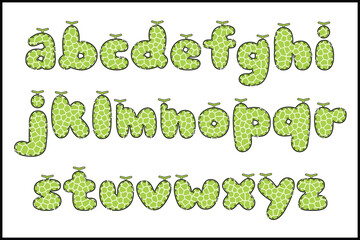 Handcrafted Fruity letters color creative art typographic design