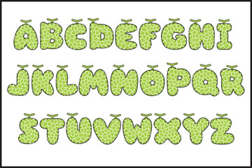 Handcrafted Fruity letters color creative art typographic design