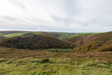 Landscape photo of the autumn colours in the Doone valley in Exmoor National Park