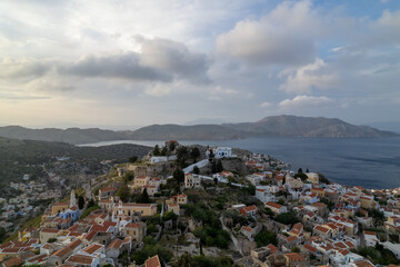 Fototapeta na wymiar Aerial view of Symi island