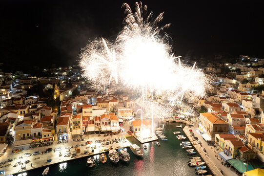 Aerial view of Symi island