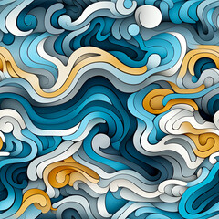 Liquid fluid modern abstract Seamless tile pattern AI art