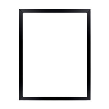 Black empty black picture frame, realistic vertical picture border. Empty white picture frame, mockup template isolated on transparent background PNG.