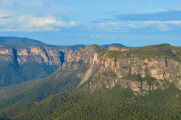 A view into the Grose Valley from Evans Lookout in the Blue Mountains of Australia
