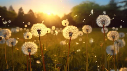 Fotobehang field of dandelions © younas